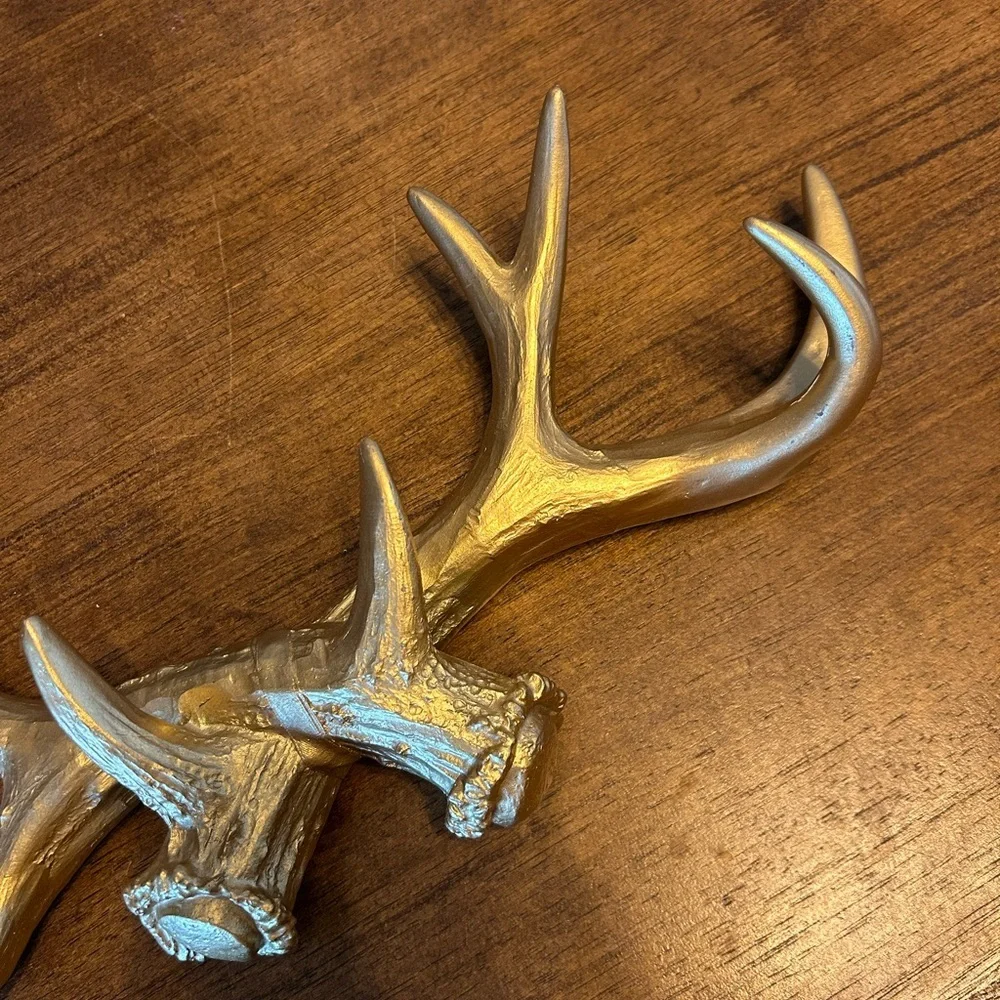 Gold Faux Deer Antler Wall Rack Decor